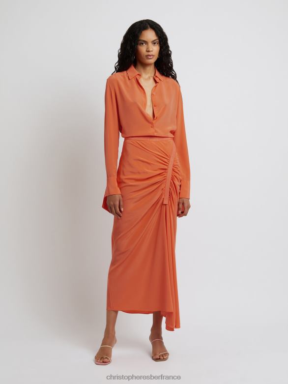 jupe froncée inclinée 4680H158 Valence vêtements Christopher Esber