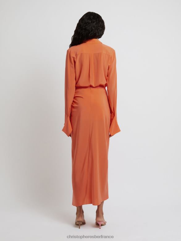 jupe froncée inclinée 4680H158 Valence vêtements Christopher Esber