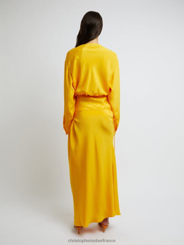 jupe froncée triquetra 4680H149 mangue vêtements Christopher Esber