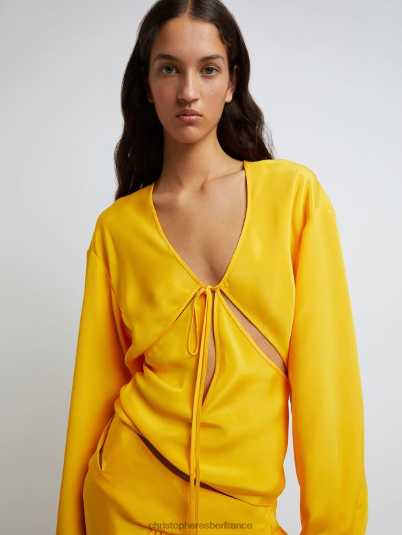 jupe froncée triquetra 4680H149 mangue vêtements Christopher Esber