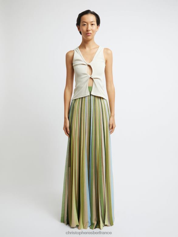 jupe à rubans entrelacés 4680H145 dypsis/vert/multi vêtements Christopher Esber