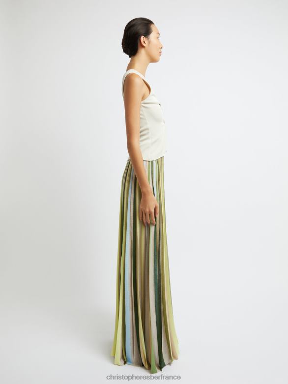 jupe à rubans entrelacés 4680H145 dypsis/vert/multi vêtements Christopher Esber