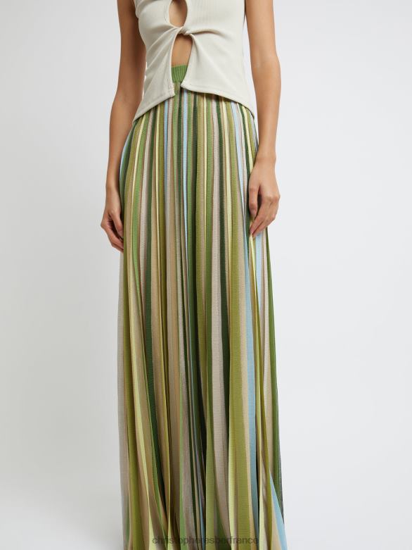 jupe à rubans entrelacés 4680H145 dypsis/vert/multi vêtements Christopher Esber
