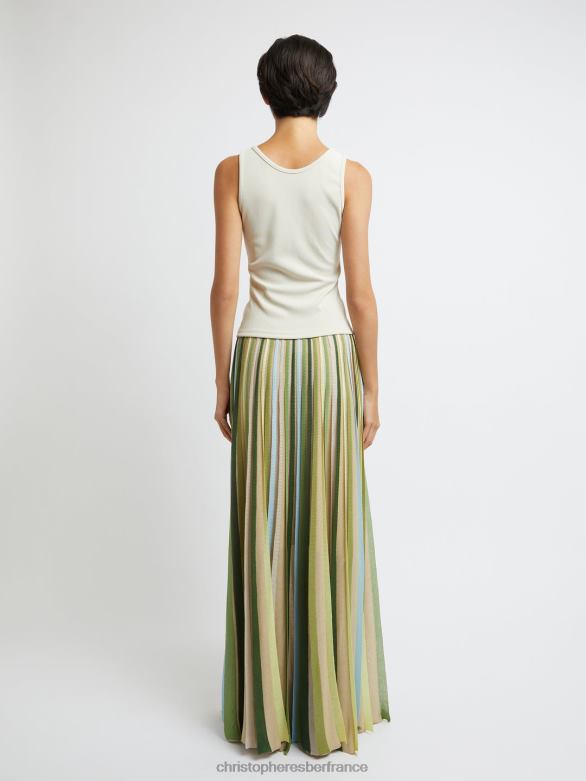 jupe à rubans entrelacés 4680H145 dypsis/vert/multi vêtements Christopher Esber