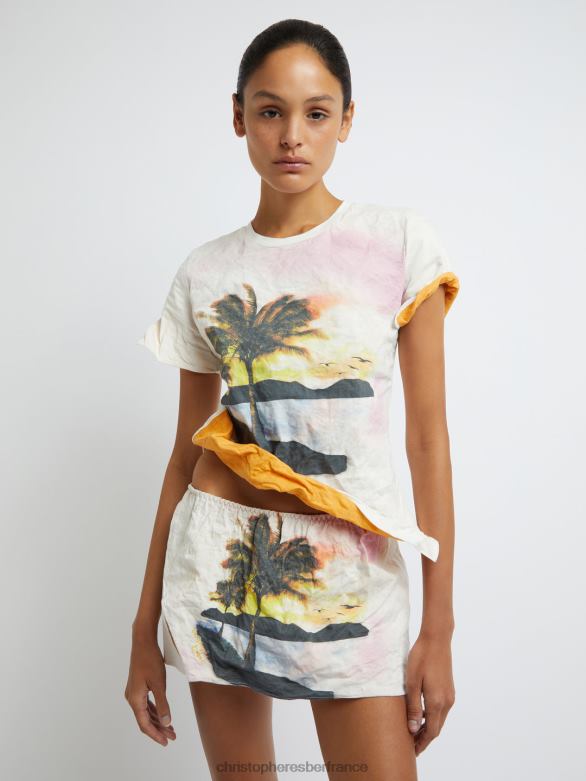 micro jupe écrasée souvenir perdu 4680H141 perdu/souvenir/impression vêtements Christopher Esber