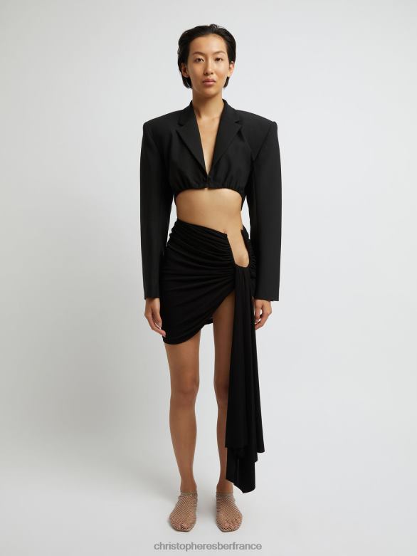 micro-jupe à paume arquée 4680H162 noir vêtements Christopher Esber