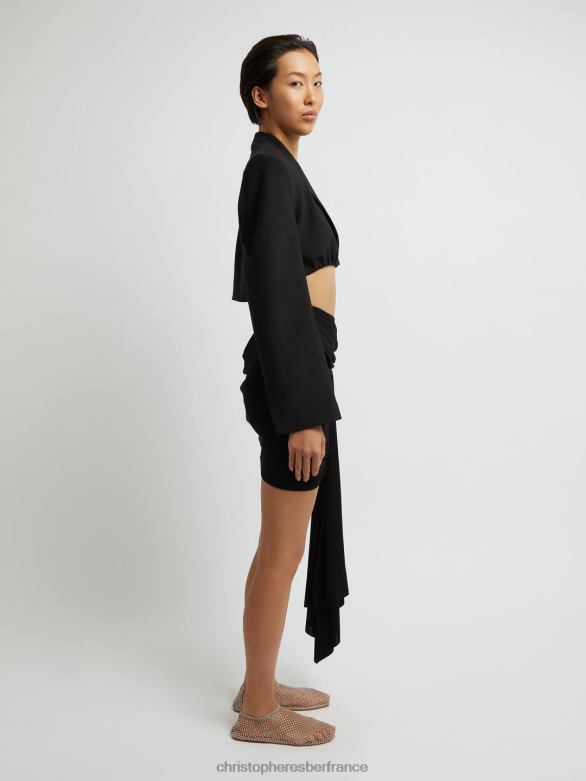 micro-jupe à paume arquée 4680H162 noir vêtements Christopher Esber