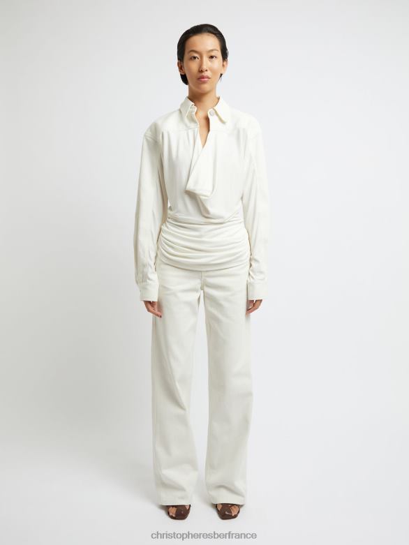 jean déconstruit 4680H163 naturel vêtements Christopher Esber