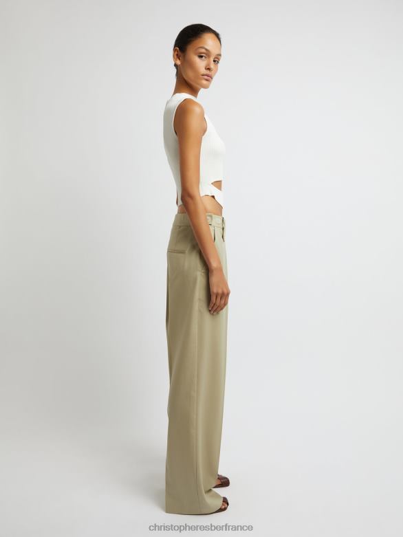 le bermuda à ceinture plissée 4680H126 mastic vêtements Christopher Esber