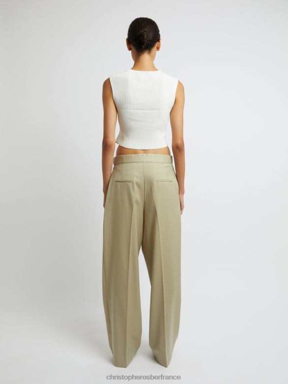 le bermuda à ceinture plissée 4680H126 mastic vêtements Christopher Esber