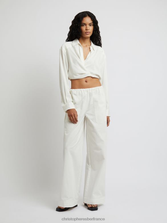 pantalon colonne 4680H135 blanc vêtements Christopher Esber