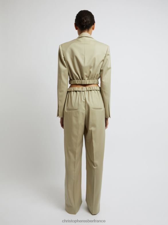 pantalon contorsionné 4680H127 mastic vêtements Christopher Esber