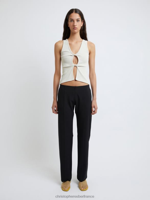 pantalon droit scylla 4680H134 noir vêtements Christopher Esber