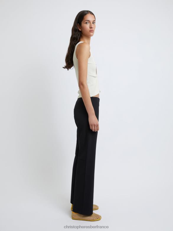 pantalon droit scylla 4680H134 noir vêtements Christopher Esber