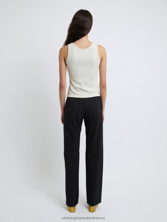 pantalon droit scylla 4680H134 noir vêtements Christopher Esber