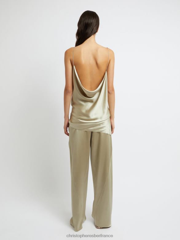 pantalon en biais de soie 4680H129 mastic vêtements Christopher Esber