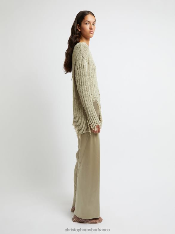 pantalon en biais de soie 4680H129 mastic vêtements Christopher Esber