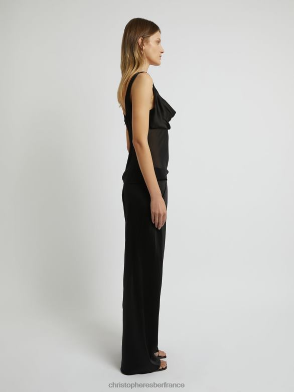 pantalon en biais de soie 4680H136 noir vêtements Christopher Esber