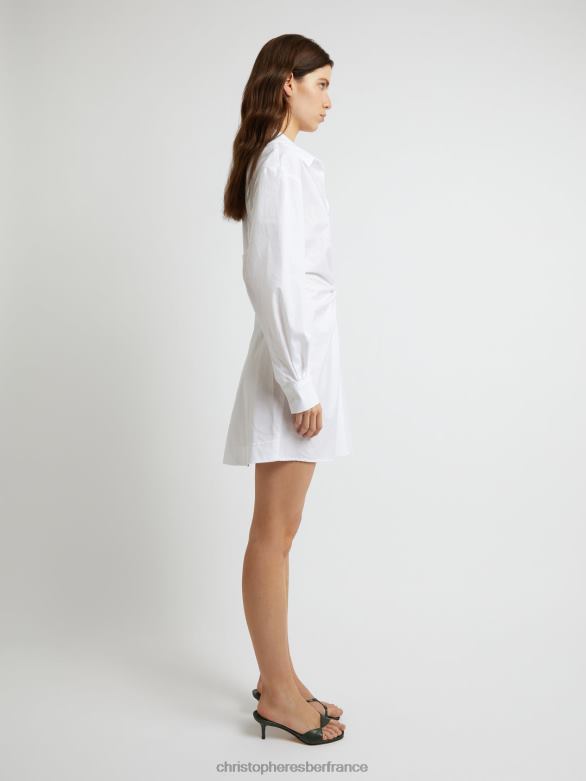 Folia - Robe chemise à boucle flottante 4680H47 blanc vêtements Christopher Esber