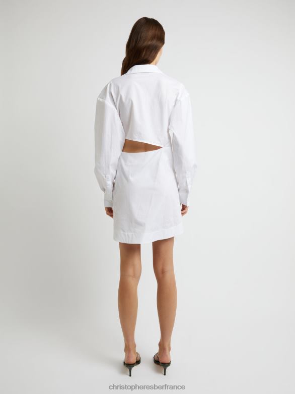 Folia - Robe chemise à boucle flottante 4680H47 blanc vêtements Christopher Esber