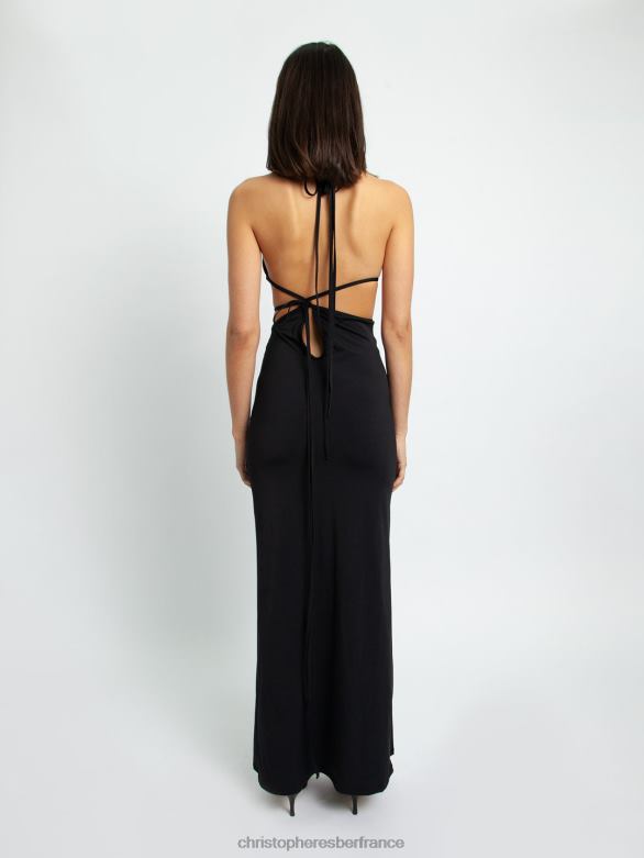 déplacer la robe en lycra 4680H69 noir vêtements Christopher Esber