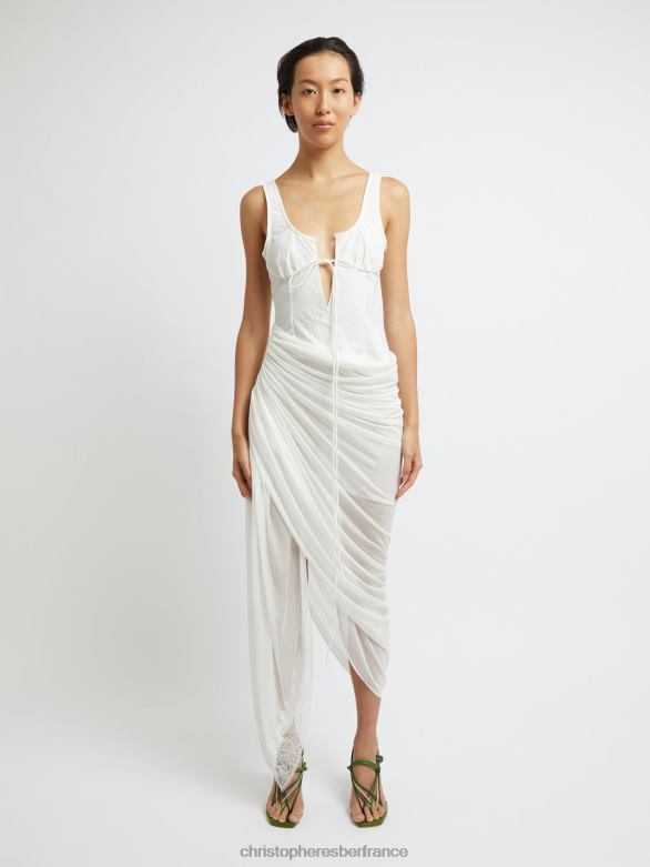 robe à armatures comosum clash 4680H26 blanc vêtements Christopher Esber