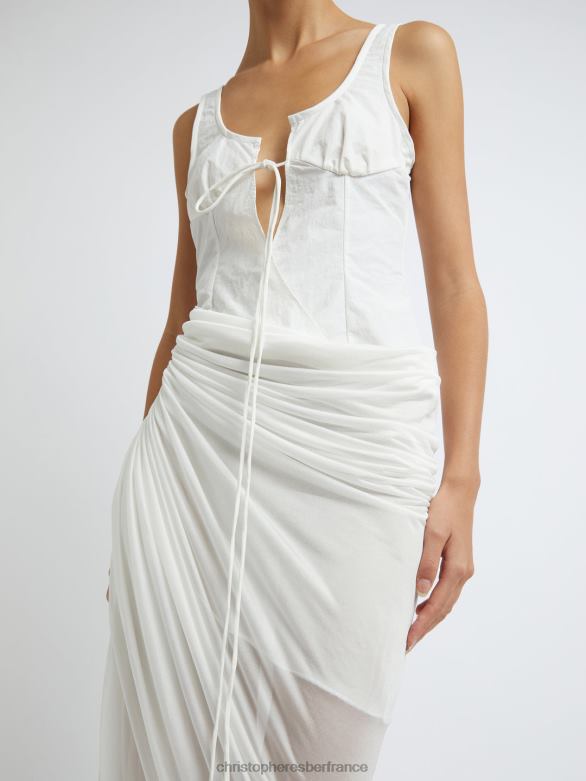 robe à armatures comosum clash 4680H26 blanc vêtements Christopher Esber