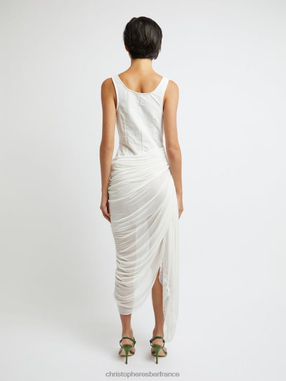 robe à armatures comosum clash 4680H26 blanc vêtements Christopher Esber