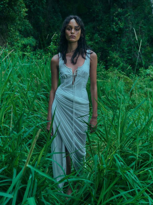 robe à armatures comosum clash 4680H26 blanc vêtements Christopher Esber