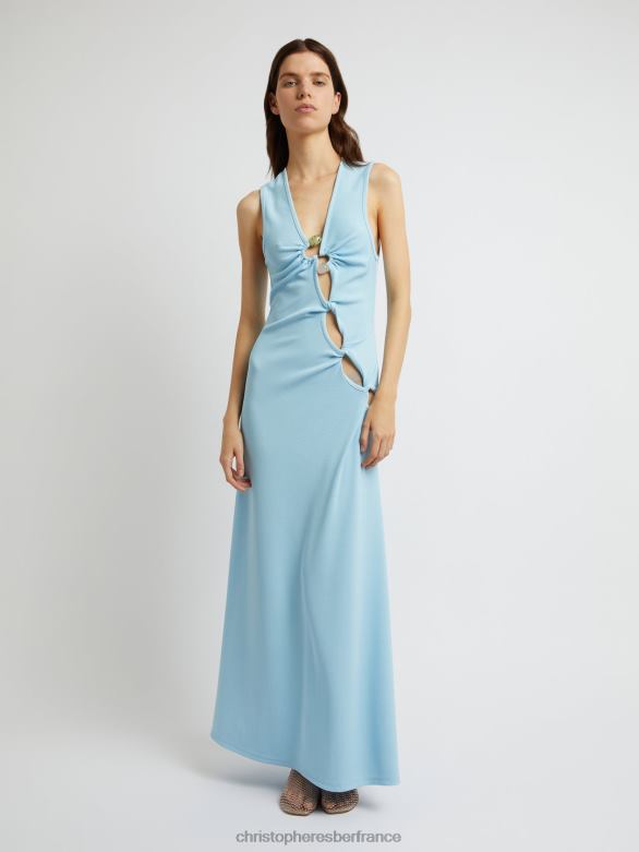 robe à boucles Chasm Cay 4680H13 bleu/calcite vêtements Christopher Esber