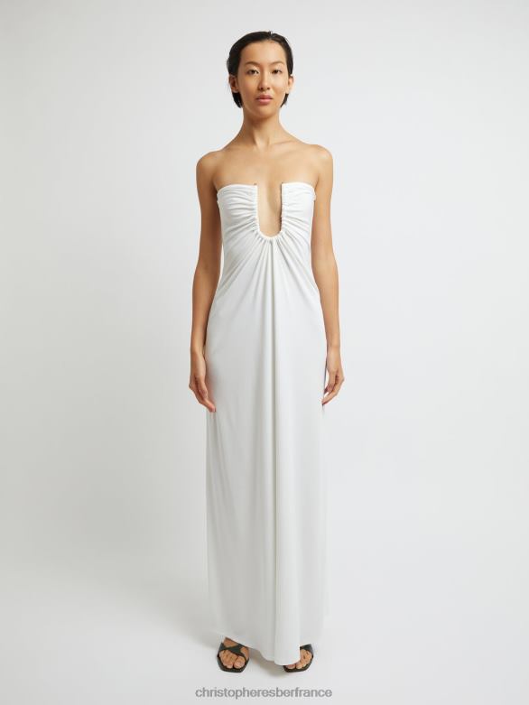 robe bustier à paume arquée 4680H21 blanc vêtements Christopher Esber