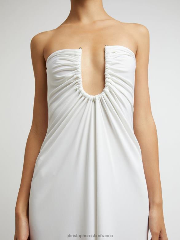 robe bustier à paume arquée 4680H21 blanc vêtements Christopher Esber
