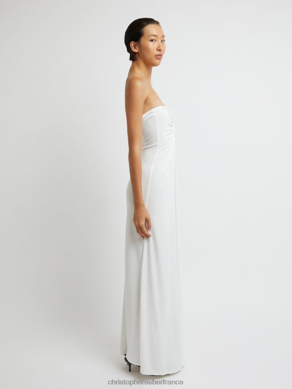 robe bustier à paume arquée 4680H21 blanc vêtements Christopher Esber