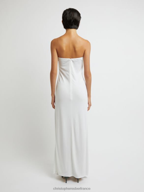 robe bustier à paume arquée 4680H21 blanc vêtements Christopher Esber