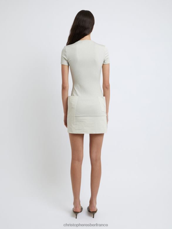 robe côtelée à poches parida 4680H24 sable vêtements Christopher Esber