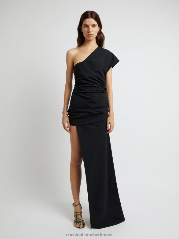 robe calero asymétrique 4680H32 noir vêtements Christopher Esber
