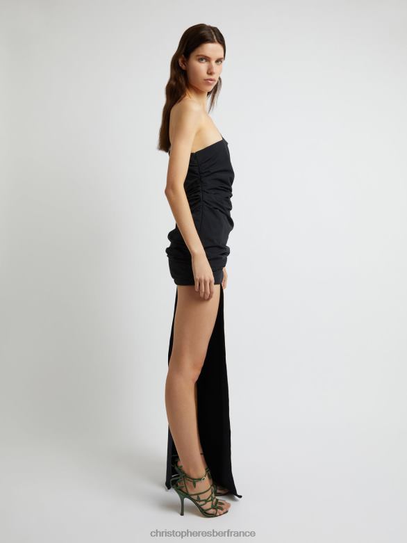 robe calero asymétrique 4680H32 noir vêtements Christopher Esber