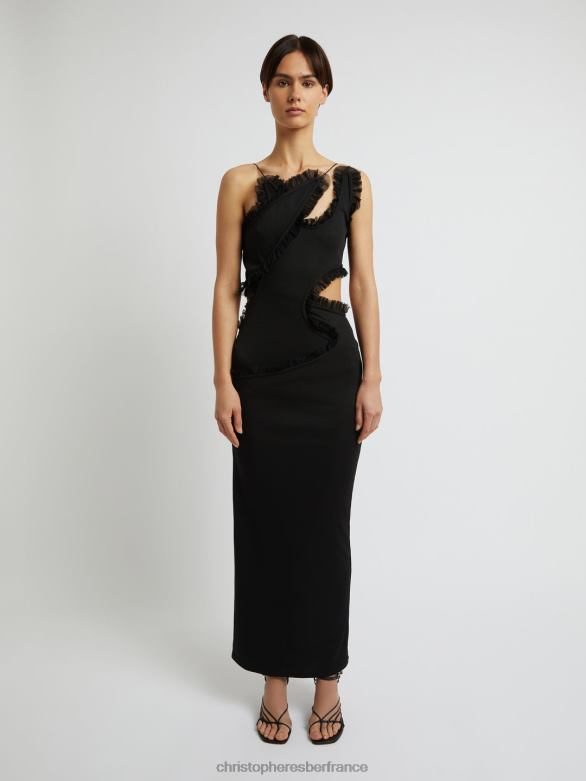 robe carina 4680H66 noir vêtements Christopher Esber