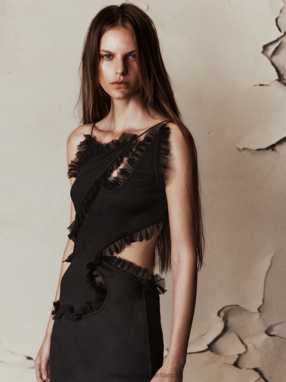 robe carina 4680H66 noir vêtements Christopher Esber