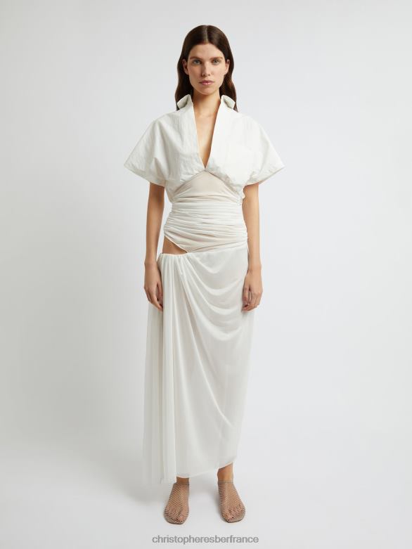 robe-chemise Comosum Clash 4680H27 blanc vêtements Christopher Esber