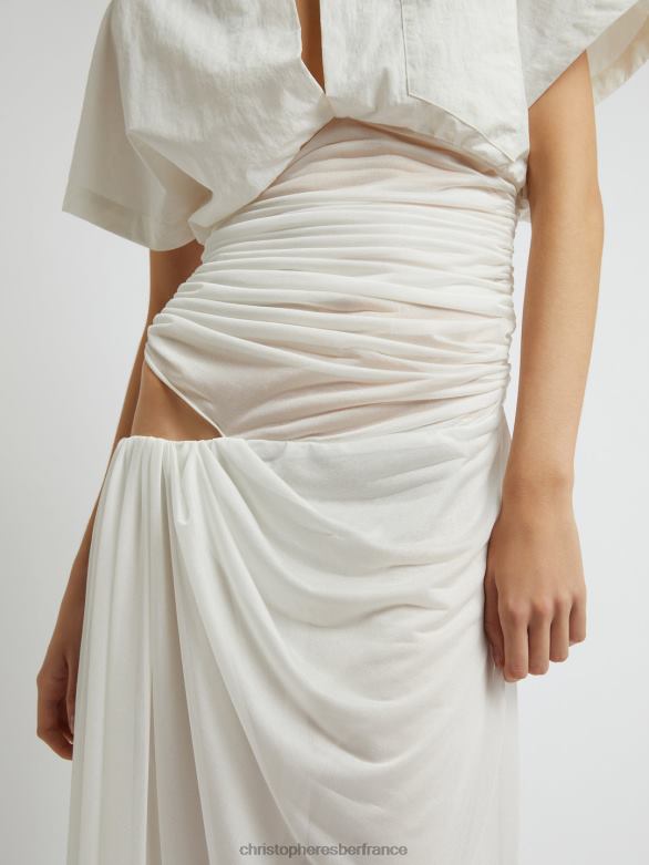 robe-chemise Comosum Clash 4680H27 blanc vêtements Christopher Esber