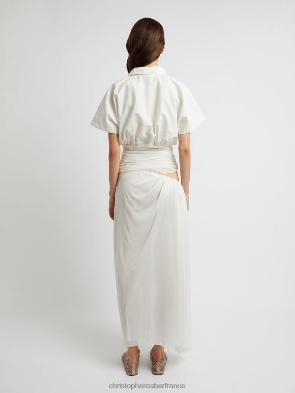 robe-chemise Comosum Clash 4680H27 blanc vêtements Christopher Esber