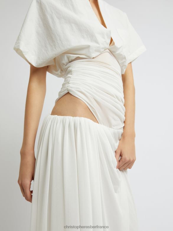 robe-chemise Comosum Clash 4680H27 blanc vêtements Christopher Esber