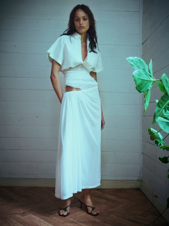 robe-chemise Comosum Clash 4680H27 blanc vêtements Christopher Esber