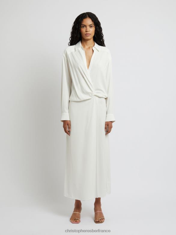 robe chemise portefeuille 4680H53 blanc vêtements Christopher Esber