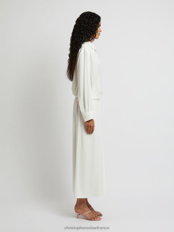 robe chemise portefeuille 4680H53 blanc vêtements Christopher Esber