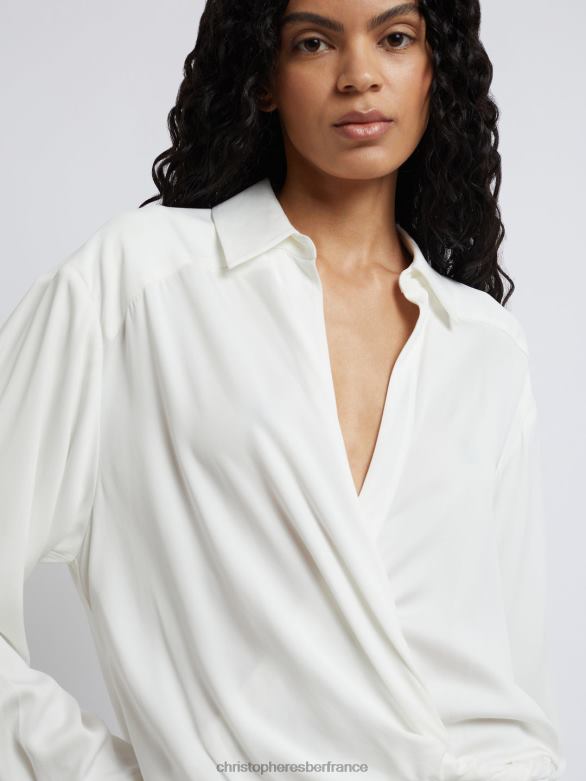 robe chemise portefeuille 4680H53 blanc vêtements Christopher Esber