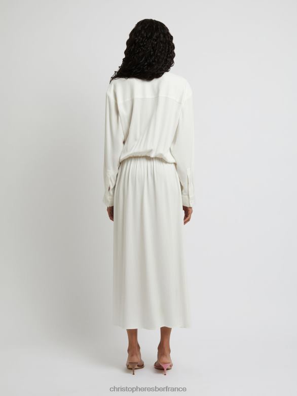 robe chemise portefeuille 4680H53 blanc vêtements Christopher Esber