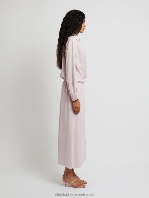 robe chemise portefeuille 4680H54 rose/quartz vêtements Christopher Esber