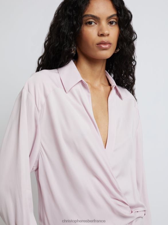 robe chemise portefeuille 4680H54 rose/quartz vêtements Christopher Esber